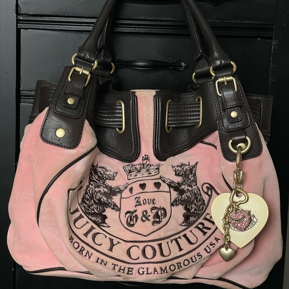 Pink Velour Juicy Couture Y2K Bag | Great Condition